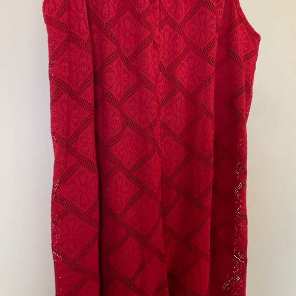 Wide leg Red lace jumpsuit - Picture 6 of 13